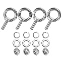 M METERXITY 4-Sets Stainless Eyebolt M8x25mm Shoulder Lifting Eye Bolt with Nuts Washers Male Screw Thread Ring Shoulder Eye Bolts Length 0.98 Inch for Suspending/Fastening