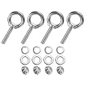 M METERXITY 4-Sets Stainless Eyebolt M8x40mm Shoulder Lifting Eye Bolt with Nuts Washers Male Screw Thread Ring Shoulder Eye Bolts Length 1.57 Inch for Suspending/Fastening