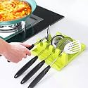 4-Slot Kitchen Cooking Utensil Stand-Multifunction Kitchen Cooking Utensil Plastic Stand Holder Pot Clips Support Spoon Stove Organizer Tool Pan Cover Lid Rack (1Pc's)