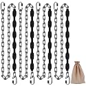4 Stainless Steel Chains (Black 84") Swing Chains, Heavy Duty Swing Hardware,4 Quick Connection Buckles, Indoor and Outdoor Playground Swings Hammocks Sandbags, 1000 lb Capacity