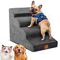 4-Step Curved Dog Stairs 19.7"H for Medium Dogs Standard Bed &amp; Sofa