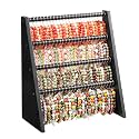 4 Tier Bracelet Holder Stand with 100 Hooks, Wooden Bracelet Display Organizer Rack for Jewelry, Home, Vendors and Store Display (Black)