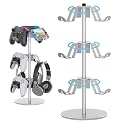DGPCT Controller Stand Compatible with Xbox PS5 PS4 Nintendo Switch, 3 Tiers Aluminum Gaming Headset Stand, Rotatable Headphone Controller Holder Organizer Rack, Universal & Large Capacity