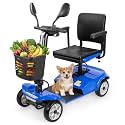 4 Wheel Heavy Duty Mobility Scooter 450 lb Capacity, Blue