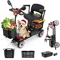 4 Wheel Mobility Scooter for Seniors &amp; Adults, Foldable Portable Motorized Electric Scooters with Removable Battery for 15 Miles Travel, 330 LB Capacity, Dual Baskets &amp; Rotating Seat (Red)