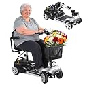 4 Wheel Mobility Scooter for Adults and Seniors, Ultra Light Folding Mobility Scooter, Scooters para Adultos with 250W Motor, 5MPH Speed, 7.46Mile Range, LED Headlight, Basket & Charger (Black)