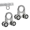 4-Wheel Silent Trolley Rollers, Four Bearing Trolleys Compatible with 1-5/8'' Wide * 1-5/8'' High Strut Channel Trolley Track, 2 PCS