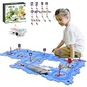 4 Year Old Boy Birthday Gift, Puzzle Racer Kids Car Track Set Puzzle Racer Car Track Set with Roadmap Puzzle Track Car Play Set Toys for 4 Year Old Boys (A-Space, Set1-25pcs)