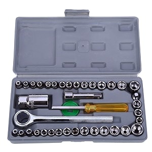 40 in 1 pcs multi-purpose socket wrench tool kit for car amp bike maintenance home applications medium size wrench set
