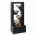 40.2" H Modern Outdoor Water Fountain, 5-Tier Waterfall with LED Lights