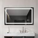 40"*24" LED Lighted Bathroom Wall Mounted Mirror with High Lumen Anti-Fog Separately Control Dimmer Function