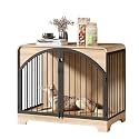 40" Farmhouse Dog Crate Furniture for Small Dogs, Decorative Pet House End Table, Wooden Dog Kennel Furniture Indoor,Oak