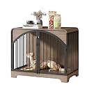 40" Farmhouse Dog Crate Furniture for Small Dogs, Decorative Pet House End Table, Wooden Dog Kennel Furniture Indoor, Light Walnut