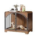 40" Farmhouse Dog Crate Furniture for Large/Medium Dogs, Decorative Pet House End Table, Wooden Dog Kennel Furniture Indoor, Retro Brown
