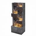 40" H Modern Outdoor Water Fountain, 5-Tier Waterfall with LED Lights