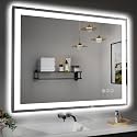 40"x 32" LED Bathroom Mirror – Front &amp; Backlit with Vanity Mirror