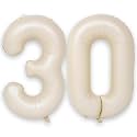40 Inch Cream Number 30 Balloon, Beige Large Self Inflating Foil 3 &amp; 0 Balloons for Women Men 30th Birthday Decorations 30 Helium Balloon Numbers for 30 Year Old Anniversary Baby Shower Party Supplies
