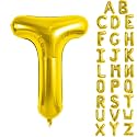 Gold Letter Balloons 40 Inch Large Letter T Balloon Aluminum
