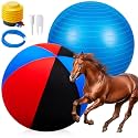 40 Inch Herding Ball for Horses with Cover and Pump, Red Black Blue