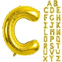 Gold Letter Balloons 40 Inch Large Letter C Balloon Aluminum