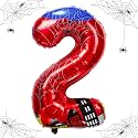 40 inch spider theme number foil balloons, children's party balloon supplies with classic numbers 1 to 9, birthday decoration supplies,number large balloons for spider theme parties (2)
