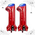 40 inch spider theme number foil balloons, children's party balloon supplies with classic numbers 1 to 9, birthday decoration supplies,number large balloons for spider theme parties (11)