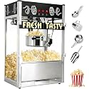 40 Oz Commercial Popcorn Machine, Large Popcorn Maker Machine, Movie Theater Countertop Pop Corn Machine with 3-Switch Control &amp; Tempered Glass Doors, Black