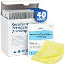 40 Pack Medical Xeroform Petrolatum Dressing Patch,4"x4"Non-Adherent Gauze Pads,Soft Fine Mesh Gauze Patch for Wound Care,Burns,Lacerations,Skin Grafts & Surgical Incisions,Individual Packaged