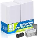 40-pack Trash Compactor Bags with Pre-punched Holes for Attaching, 2.6 mils Heavy Duty Trash Compactor Bags, Fits 15-inch Rectangular Drawer Compactors, Twist Ties Included, White
