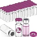 40 Pcs 3ml Sterile Vials Empty Vials for Injection, Purple Lid