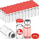 40 Pcs 3ml Sterile Vials Empty Vials for Injection, Red Lid