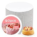40 Pcs 9inch White Cake Boards,Cake Boards 9 inches Round,Food-Graded Corrugated Cardboard Cake Rounds Ideal for Baking, Cake DIY, Dessert and Crafting(White, 9inch/40Pcs)