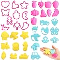 40 Pcs Dough Play Tools for Kids 1 Inch Mini Cookie Cutters Sand Molds