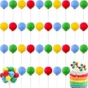 40 Pcs Rainbow Mini Balloon Cake Topper,Classic Color,Clay
