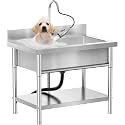 40“ Stainless Steel Utility Sink,Size 39.37"*23.6"*31.5",Hot and Cold Dual Water Pull-out Faucet With Three Water Outlet Modes,Suitable For use in Kitchens, Bathrooms, Outdoor Sinks.