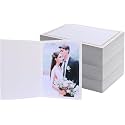 400 Pcs Photo Folders for 4x6 or 5x7 Pictures,Paper Frames,White,Gold Trim