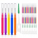 400 Pack Interdental Brushes,5 Size Braces Brushes,Mix Colors