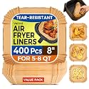 400 Pcs 8" Square Air Fryer Liners Disposable, Airfryer Paper for 5-8QT