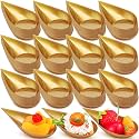 400 Pcs Plastic Appetizer Spoons, 4 Inch Tasting Teardrop,Golden