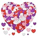 400 Pieces Heart Shaped Glitter Foam Stickers - Assorted Red, Purple, Pink, and White Colors in 3 Sizes, Self-Adhesive for Kids Crafts, Valentine's Day Decorations, Wedding Party Favors Supplies