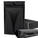 100 Pack 1 Quart Black Mylar Stand Up Bags - Smell Proof Bag