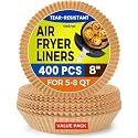 400Pcs 8 Inch Round Air Fryer Liners Disposable for 5-8QT, AirFryer Basket