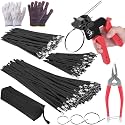400PCS Metal Zip Ties Gun Kit, 6/8/12 Inch Heavy Duty Metal Zip Ties, Multi-Purpose Self-Locking Cable Tie Tool Set for Vehicles Farms Plants Fences Pipe Bundling, Scissors