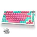 400PRO 75% Wireless Creamy Mechanical Keyboard Pink, Gasket Hot Swappable RGB Gaming Keyboard, Bluetooth/2.4GHz/USB-C Cute Keyboard with Pre-lubed Cream Grey Switches (82 Pink Cyan)