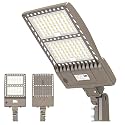400W LED Parking Lot Light with Photocell 60000LM ETL Listed LED Shoebox Pole Lights 5000K IP65 Waterproof 277-480VAC Input Outdoor Commercial Area Lighting with Slip Fitter