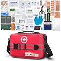 Besst Survivor 401 Pieces First Aid Kit with 2 Chest Seals &amp; Israeli Bandage -Waterproof, Expandable Trauma Bag for Home, Car, Camping, Outdoor Emergency (Labeled Compartments, MOLLE Mountable)