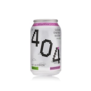 404 clean energy water mixed berries  355ml  100mg natural caffeine  l-theanine  zero sugar  zero calories  vegan  clean hydration drink  pack of 1