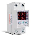 40A 220V Din Rail Self Recovery Adjustable Over Voltage Under Voltage Dual LED Display Voltmeter Relay Voltage Protector Monitor(220V,6A)