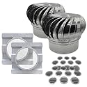40ft Shipping Container Roof Vent System: (2) Whirlybird Wind Turbines, (2) Roof Vent Adapters, PLUS (20) 2.5" Sidewall Vents | No-Weld Vent for 3.5" Corrugation for Container Roof | Stop Condensation