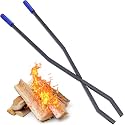 40in Fire Tongs for Fire Pit Heavy Duty Manganese Steel